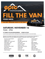 Epic Mountain Express' Annual Fill the Van Food Drive