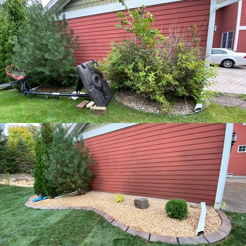 Landscape Removal and Rock Installation