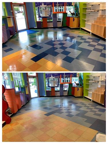 VCT Strip and Wax - before / after