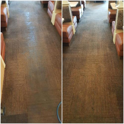 Commercial Carpet Cleaning - Restaurant Before / After