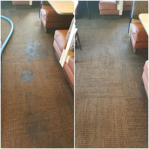 Commercial Carpet Cleaning - Restaurant Before / After
