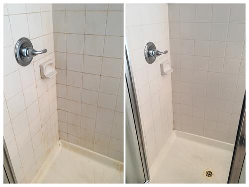 Tile & Grout - shower before / after