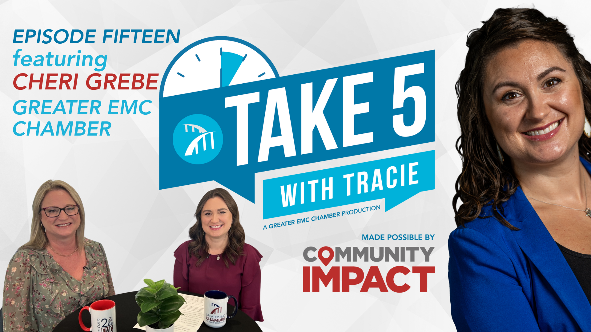 Image for Take 5 with Tracie featuring Cheri Grebe of the Greater EMC Chamber