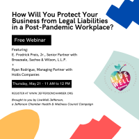 LiveWell Jefferson Webinar: Protect Your Business from Legal Liabilities in a Post-Pandemic Workplace