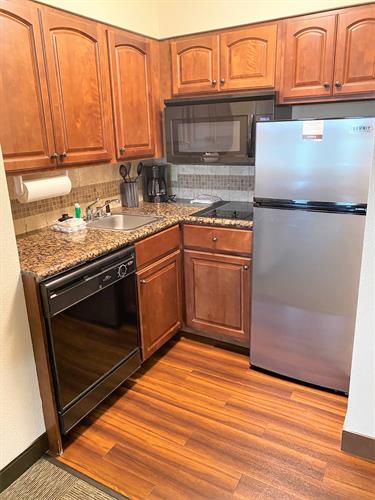 Fully equipped kitchen in our Studio Suites