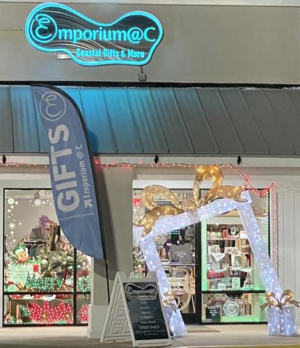 Look for our gift box entrance! 