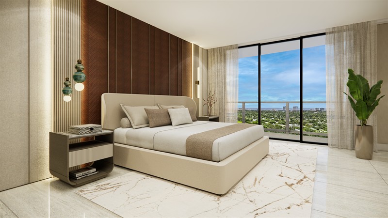 Generous 9.5- to 12-foot ceiling heights enhance the sense of volume and openness, while expansive floor-to-ceiling glass