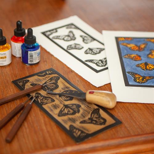 Carving Original Linocut Prints