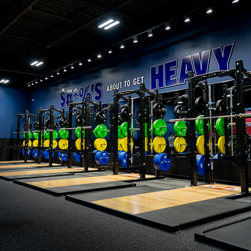 Olympic lifting platforms for strength training and muscle building.