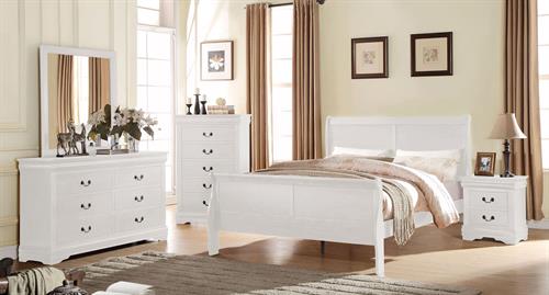 Louis Phillip Bedroom Set (Also Available in White, Black, Gray, Cherry and Grey)