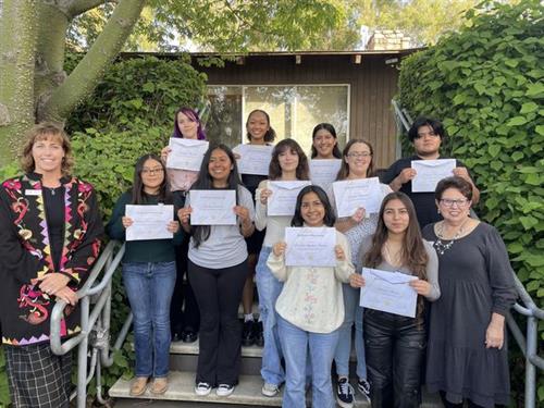 Woman's Club of Vista at Donation Day with 2024 Scholarship Recipients