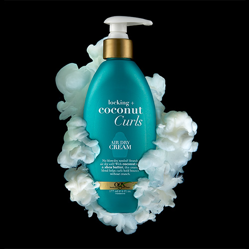 Skin care photographed in studio using an aqueous submerged ink technique.