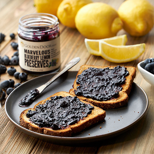 Jam concept - shot and staged in our studio for Golden Door Spa's Country Store.