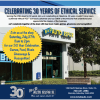 Celebrate B & D Auto Repair & Service's 30th Anniversary