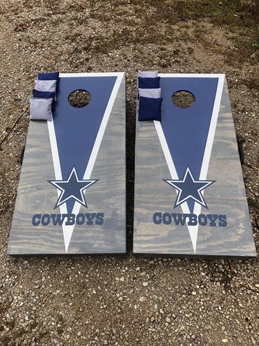 Elite Cornhole set Dallas Cowboys with plain bags Elite Cornhole set Dallas Cowboys with plain bags