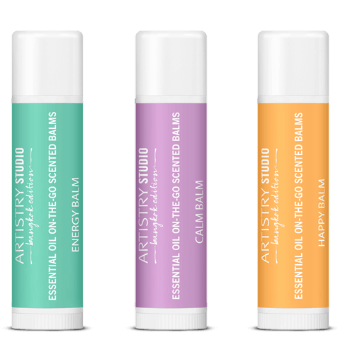 Essential oils on the go! An Artistry™ first, Artistry Studio™ Essential Oil On-the-Go Scented Balms are infused with essential oils to create an aromatherapy escape with every touch.