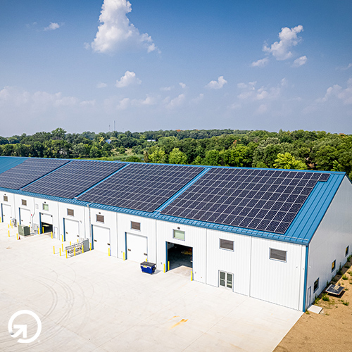 Root-mounted solar arrays designed to work with whatever roof your facility has. 