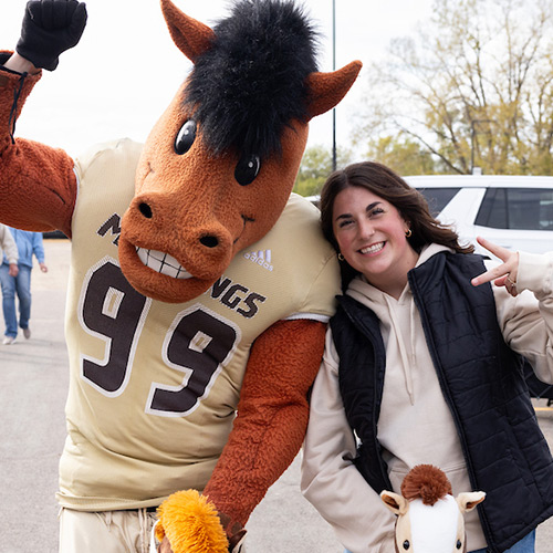 SMSU is home to the Mustangs. Stanger is our mascot and appears at events like AgBowl