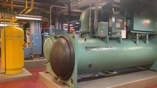 Caribbean Blue is a nice color to your mechanical room. Our Centrifugal Chillers are top notch!