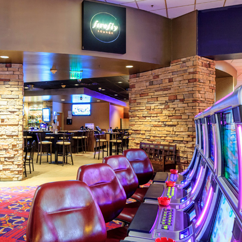 Entrance to lounge at Prairie's Edge Casino Resort
