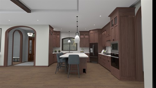 Kitchen with Dark Cabinets- Granite Falls