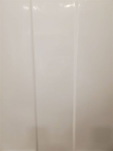 Repaired shower wall.
