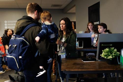 Kids Check in is right as you walk in! Check kids in before service, worship together as a family, and kids 1-10 yrs will be dismissed to a service designed just for them!