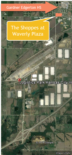 Waverly Plaza distance from Logistics KC