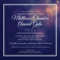 Gala - Postponed to January 27, 2022 - Matthews Chamber Annual Gala