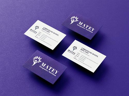 Matey Integrative Nutrition Logo and Business Cards