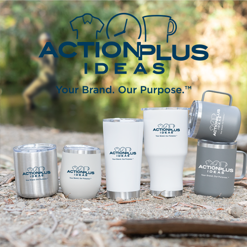 Action Plus Ideas has all of the best drinkware items and can brand them with your logo, including STANLEY, YETI, HYDROFLASK, and more.