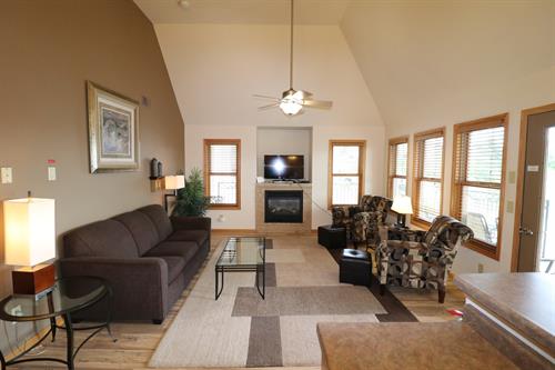 Living Room with Vaulted Ceilings