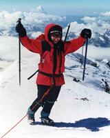 Lori Schneider on the summit of Mt. Elbrus, Europe's highest peak. Lori Schneider on the summit of Mt. Elbrus, Europe's highest peak.