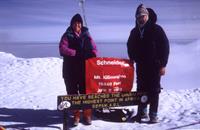 Lori and father Neal Schneider on summit of Mt. Kilimanjaro, Africa in 1993.
