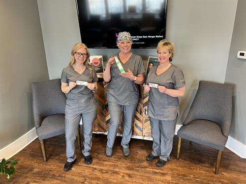 Hygiene Therapists - From left: Brittany, Melissa and Casey 
