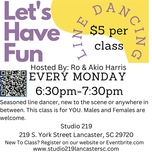 Top 3 Reasons to Join A Class: Health & Fitness, Fun and Keeps You Motivated. To Register visit www.studio219lancastersc.com