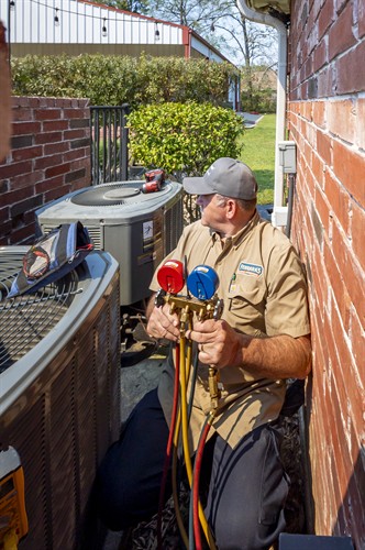 One of our residential HVAC technicians is performing a Priority One (P1) maintenance checkup to help keep a customer's central heat & air system running efficiently. Ferrara’s proudly provides preventative HVAC maintenance, air conditioning repair, and heating & cooling services throughout Lufkin and Angelina County.