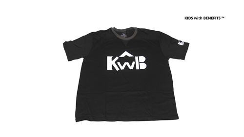 Designed Unisex Black & White 100% cotton t-shirts with KWB logo for adults and kids