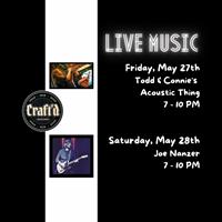 Joe Nanzer Live on the Craft'd Patio on Saturday May 28th from 7 - 10 PM