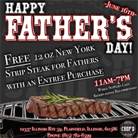 Father's Day Sunday - Free Steak at Chop'd with Entrée Purchase