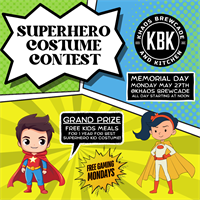 Superhero Kids Costume Contest at Khaos Brewcade - Memorial Day Monday 27th