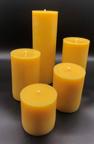 Beeswax Pillar Candles 3" round