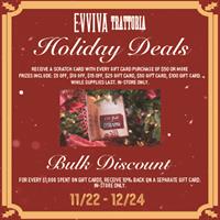 Holiday Deals at Evviva Trattoria