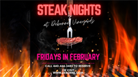 Feb.7 Steak Night Dinner at Debonne Vineyards