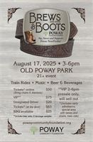 Brews & Boots Sunday 8/17/25 3-5pm at Old Poway Park
