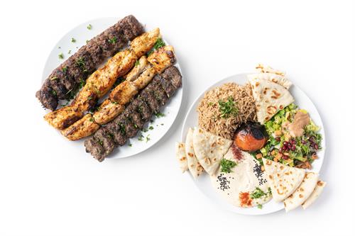 Family Kebab Combo (with seasoned basmati rice, hummus and salad) Family Kebab Combo (with seasoned basmati rice, hummus and salad)