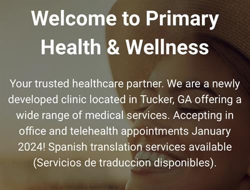 Welcome to Primary Health & Wellness!