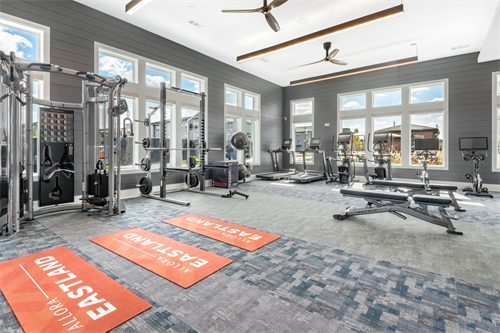 State-of-the-art fitness center with cardio and strength training equipment