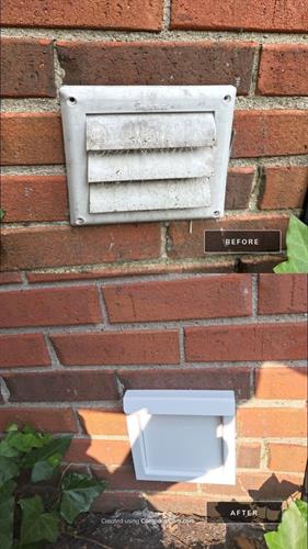 Before & after wall cap replacement — protecting your vent and boosting airflow!