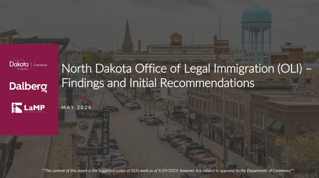 Image for North Dakota Office of Legal Immigration Releases Statewide Study Report and Recommendations and Pilot Grant Program Guidance